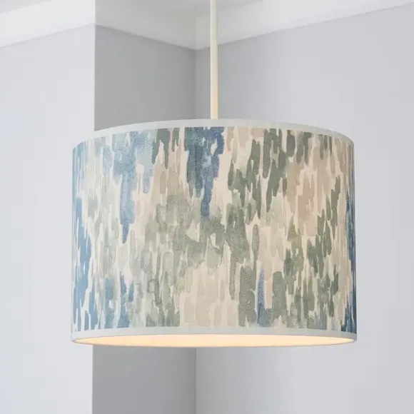 Cylindrical Lamp Shade - Blue, Fabric image