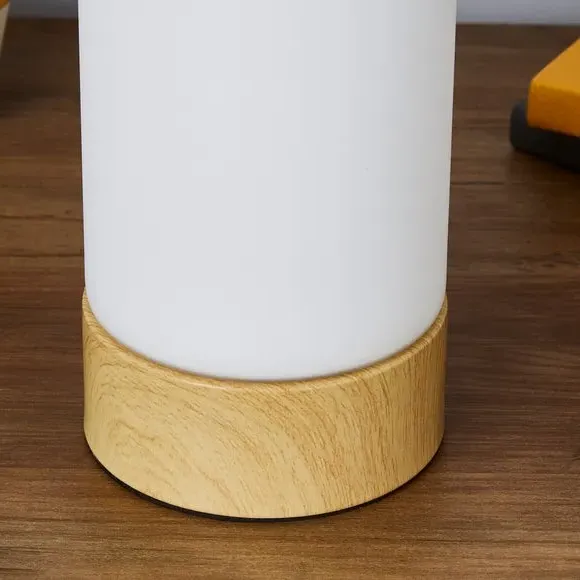 Cylindrical Table Lamp - Natural, Glass