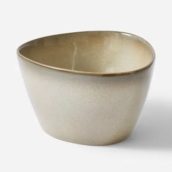 D-Shaped Cereal Bowl - Brown, Natural Finish