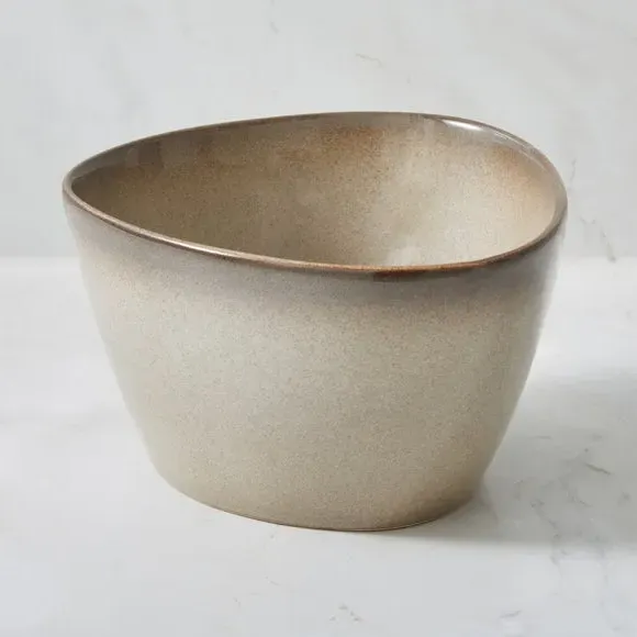 D-Shaped Cereal Bowl - Brown, Natural Finish image