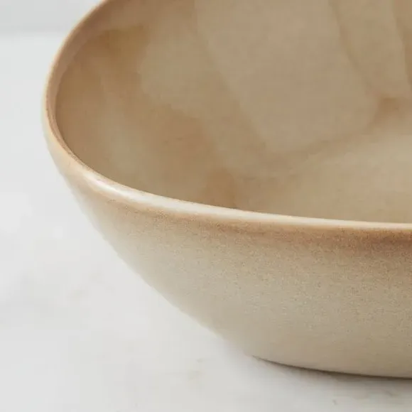 D-Shaped Pasta Bowl - Brown, Ceramic