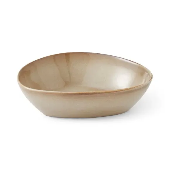 D-Shaped Pasta Bowl - Brown, Ceramic