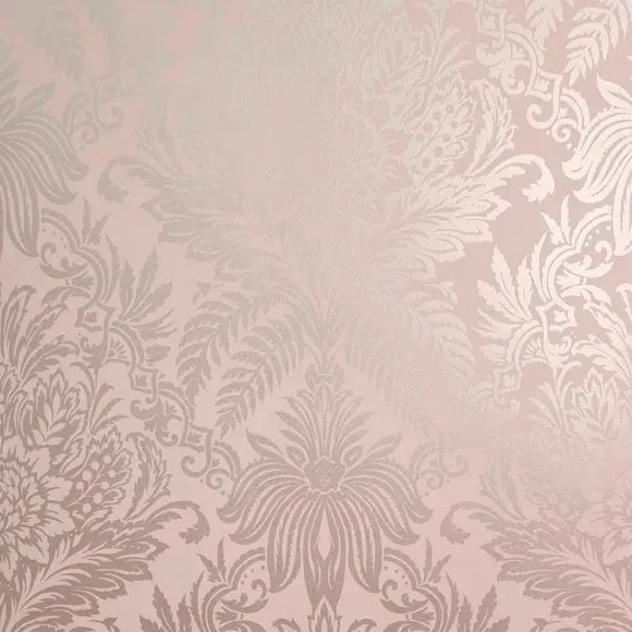 Damask Wallpaper Embossed - Rose Gold, Vinyl