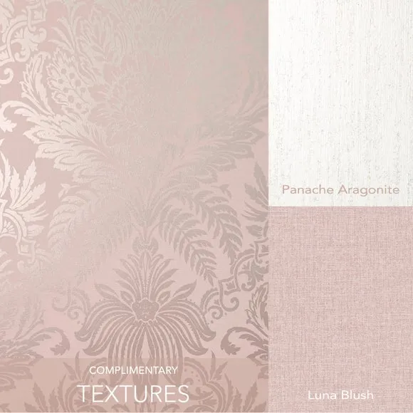 Damask Wallpaper Embossed - Rose Gold, Vinyl