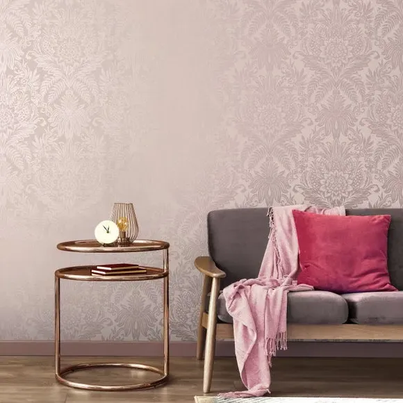 Damask Wallpaper Embossed - Rose Gold, Vinyl image