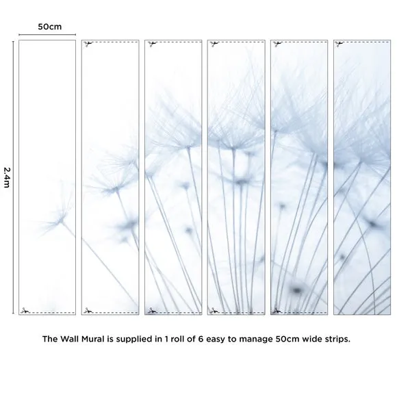 Dandelion Wall Mural - Blue