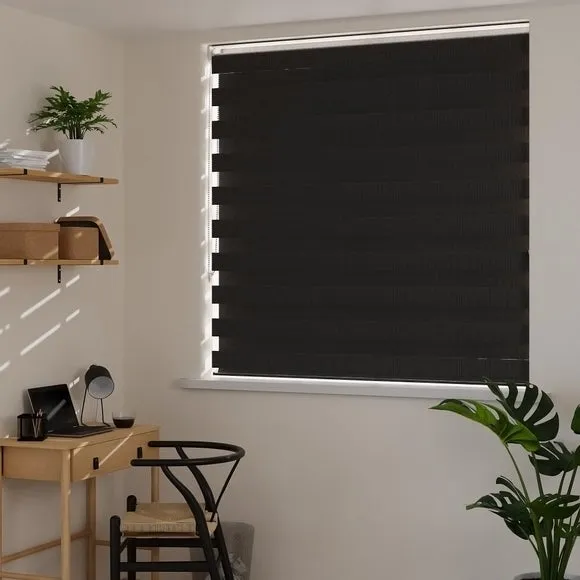 Day Night Roller Blind - Black, Fabric