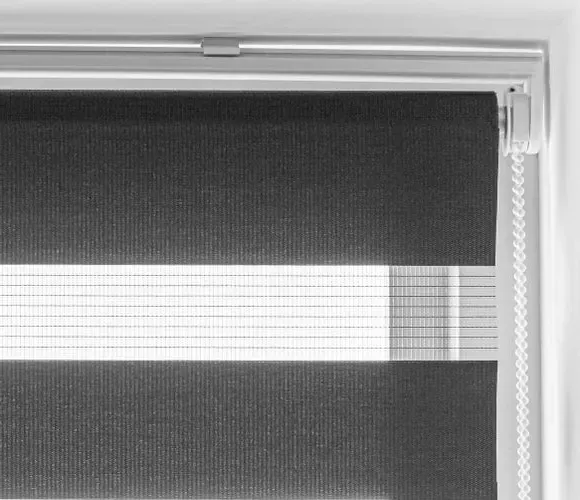 Day Night Roller Blind - Black, Fabric