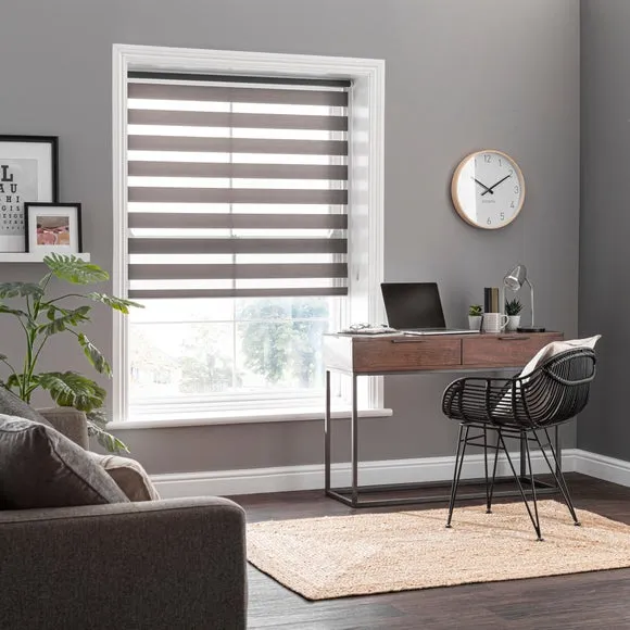 Day Night Roller Blind - Grey, Fabric