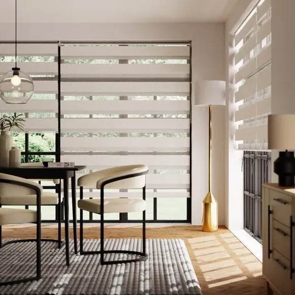 Day Night Roller Blind - White, Fabric