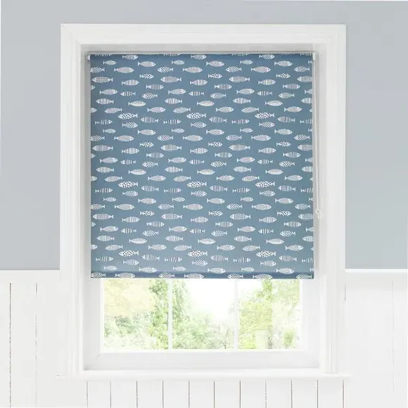Daylight Roller Blind - Blue, Cotton Blend