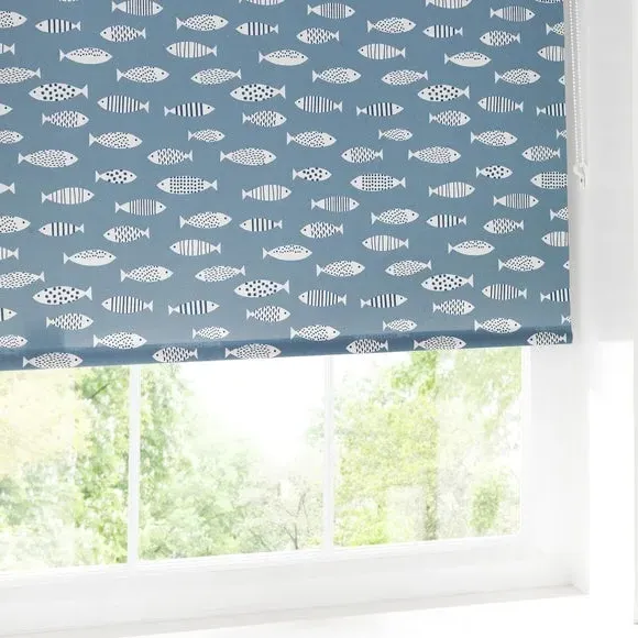 Daylight Roller Blind - Blue, Cotton Blend