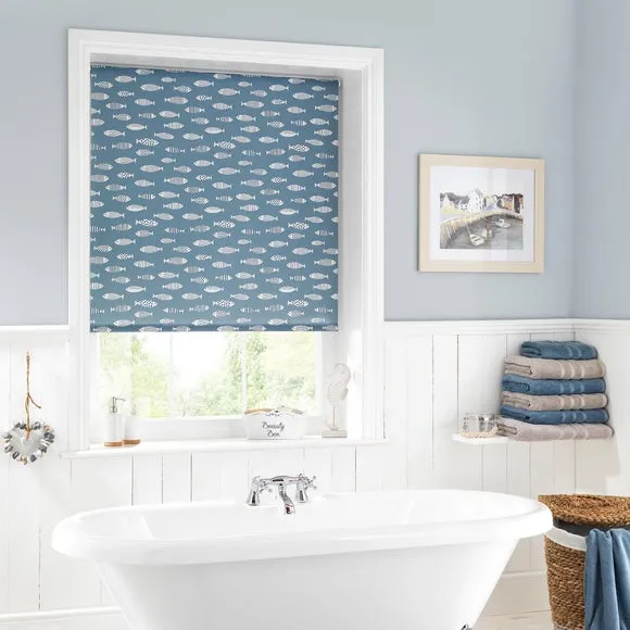 Daylight Roller Blind - Blue, Cotton Blend