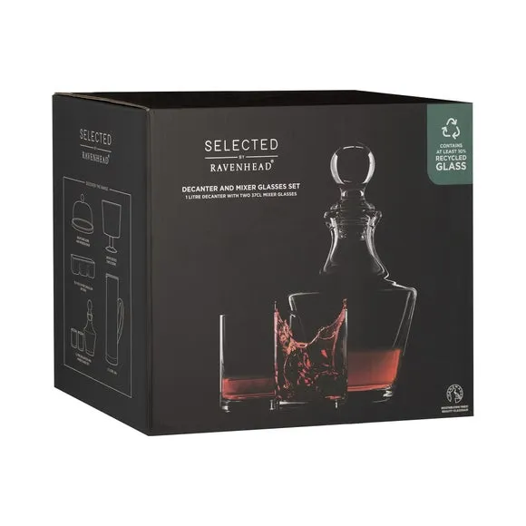 Decanter & Glasses Set - Clear Glass