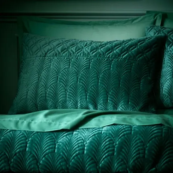 Deco Duvet Cover & Pillowcase Set - Bottle Green, Polyester