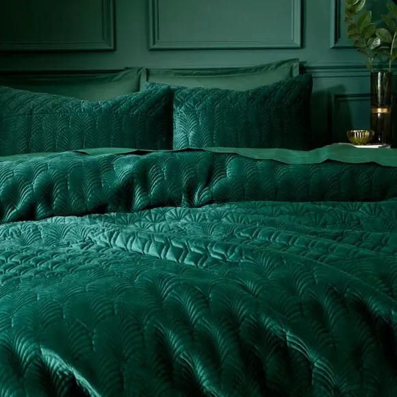 Deco Duvet Cover & Pillowcase Set - Green, Polyester
