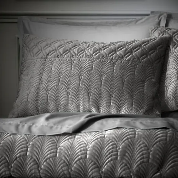 Deco Duvet Cover & Pillowcase Set - Grey, Polyester