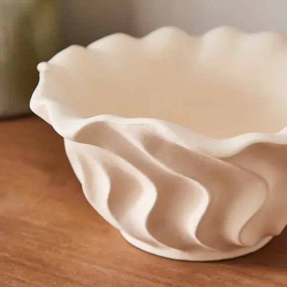 Decorative Bowl with Organic Design - Natural, Ceramic