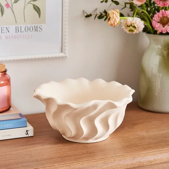 Decorative Bowl with Organic Design - Natural, Ceramic image
