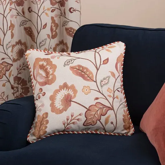 Decorative Cushion with Rope Braid - Orange