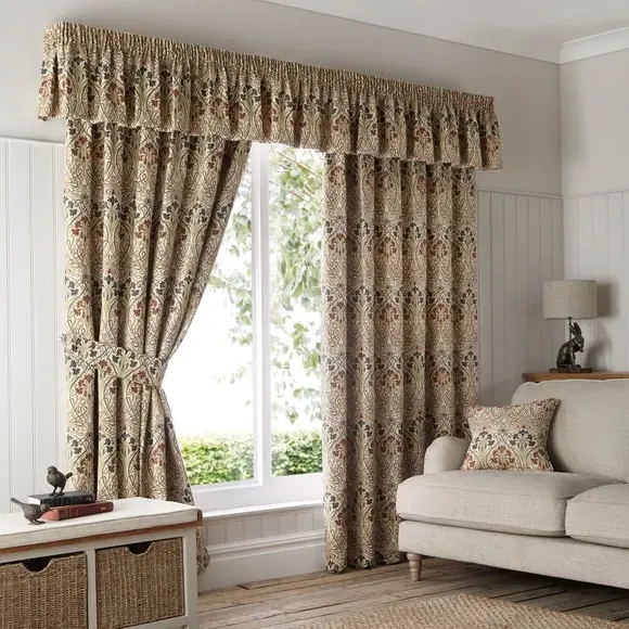 Decorative Pelmet with Floral Design - Natural