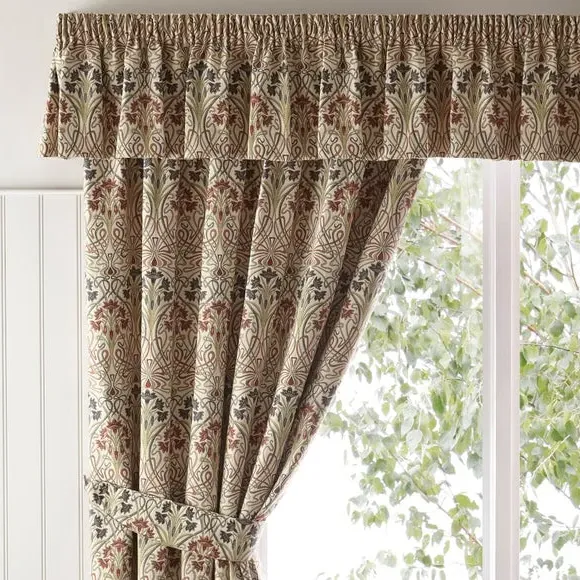 Decorative Pelmet with Floral Design - Natural