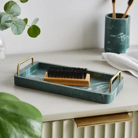 Decorative Storage Tray - Green, Marble Resin image