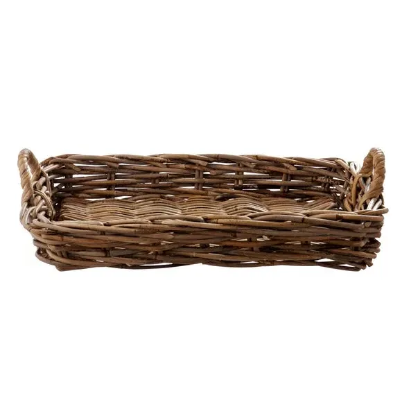 Decorative Tray Handmade - Grey, Rattan