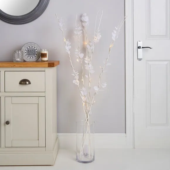 Decorative Tree with LED Lights - White, Faux image