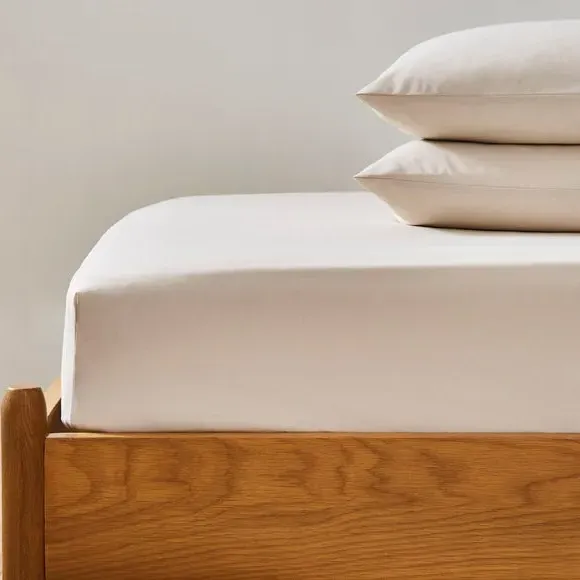 Deep Fitted Sheet 28cm - Natural, Polycotton