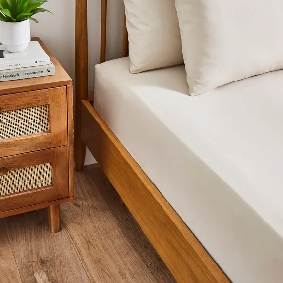 Deep Fitted Sheet 28cm - Natural, Polycotton image