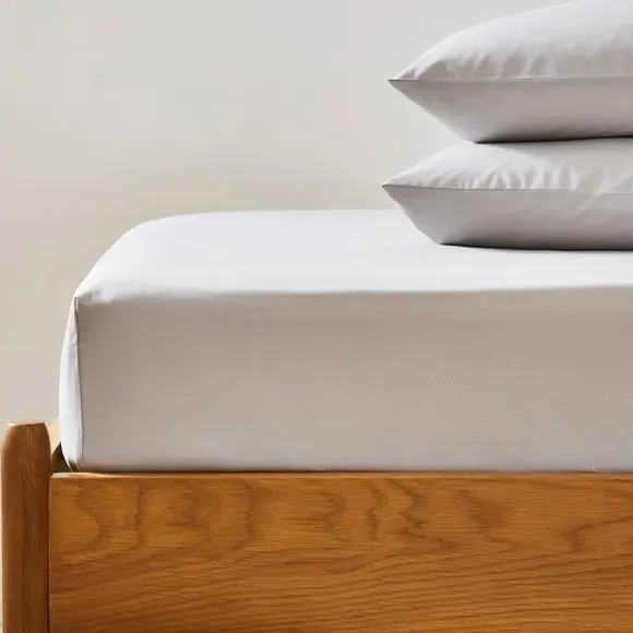 Deep Fitted Sheet 28cm - Silver, Polycotton