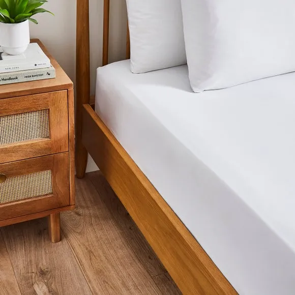 Deep Fitted Sheet 28cm - White, Polycotton