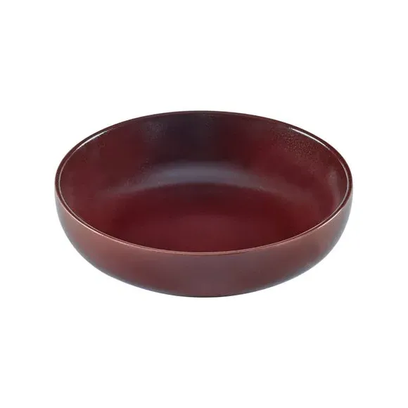 Deep Pasta Bowl with Reactive Glaze - Burgundy