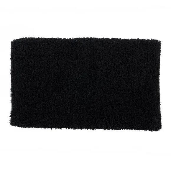 Deep Pile Bath Mat with Non-Slip - Black