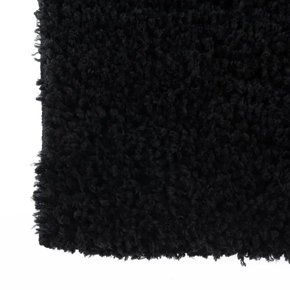 Deep Pile Bath Mat with Non-Slip - Black