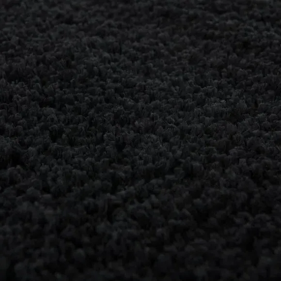 Deep Pile Bath Mat with Non-Slip - Black