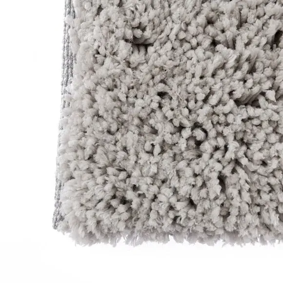 Deep Pile Bath Mat with Non-Slip - Light Grey