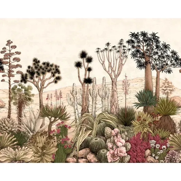 Desert Garden Wall Mural - Natural, Paper