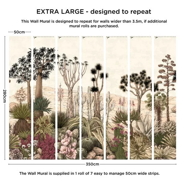 Desert Garden Wall Mural - Natural, Paper