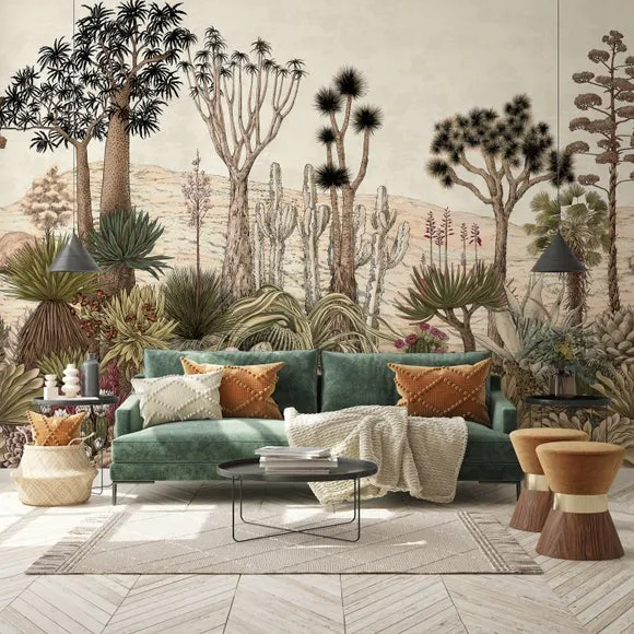 Desert Garden Wall Mural - Natural, Paper