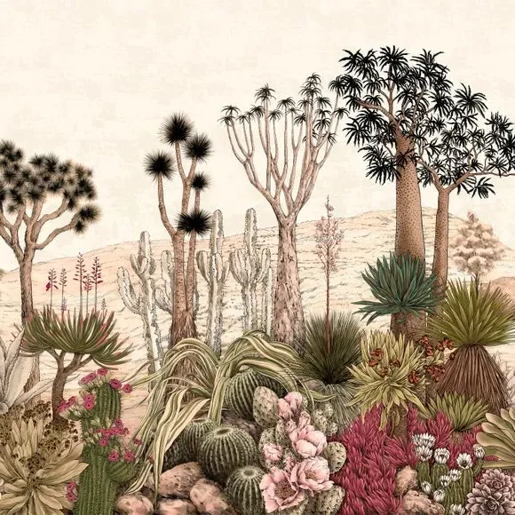 Desert Garden Wall Mural - Natural, Paper