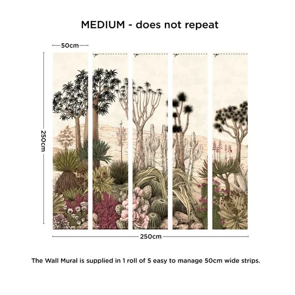 Desert Garden Wall Mural - Natural, Paper