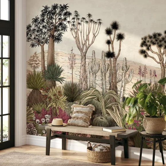 Desert Garden Wall Mural - Natural, Paper image