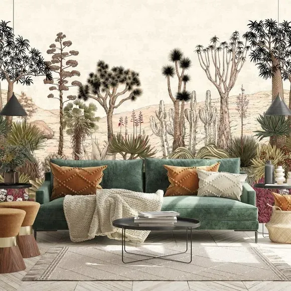 Desert Garden Wall Mural - Natural, Paper