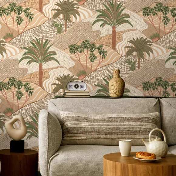 Desert Sands Wallpaper - Warm Sand, Matt Ink