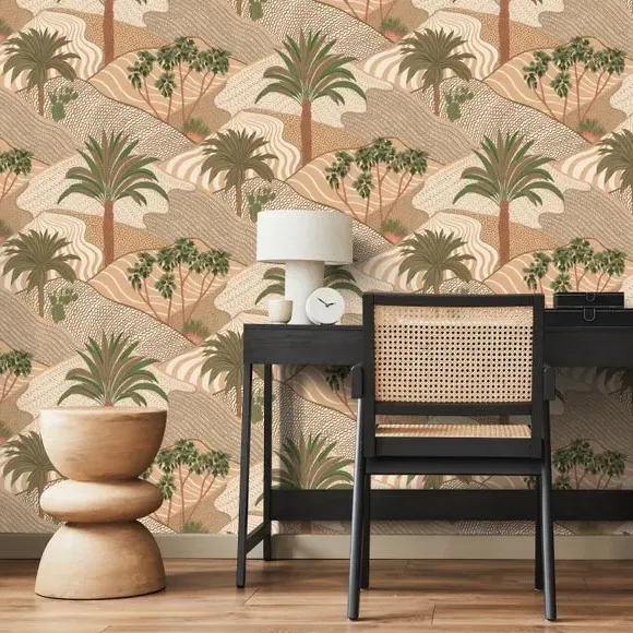 Desert Sands Wallpaper - Warm Sand, Matt Ink image
