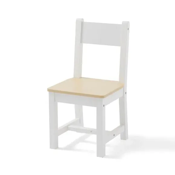 Desk and Chair Set with Storage - White, MDF Wood