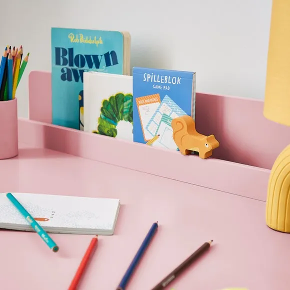 Desk and Stool Set with Storage - Pink