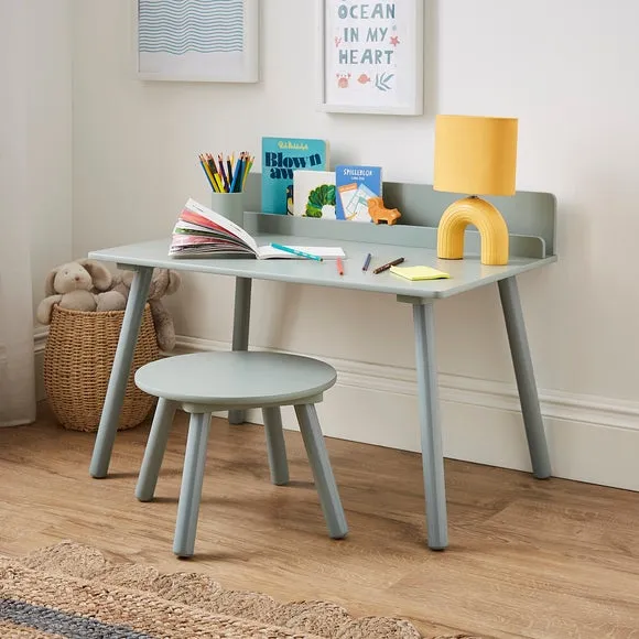 Desk and Stool Set with Storage - Sage